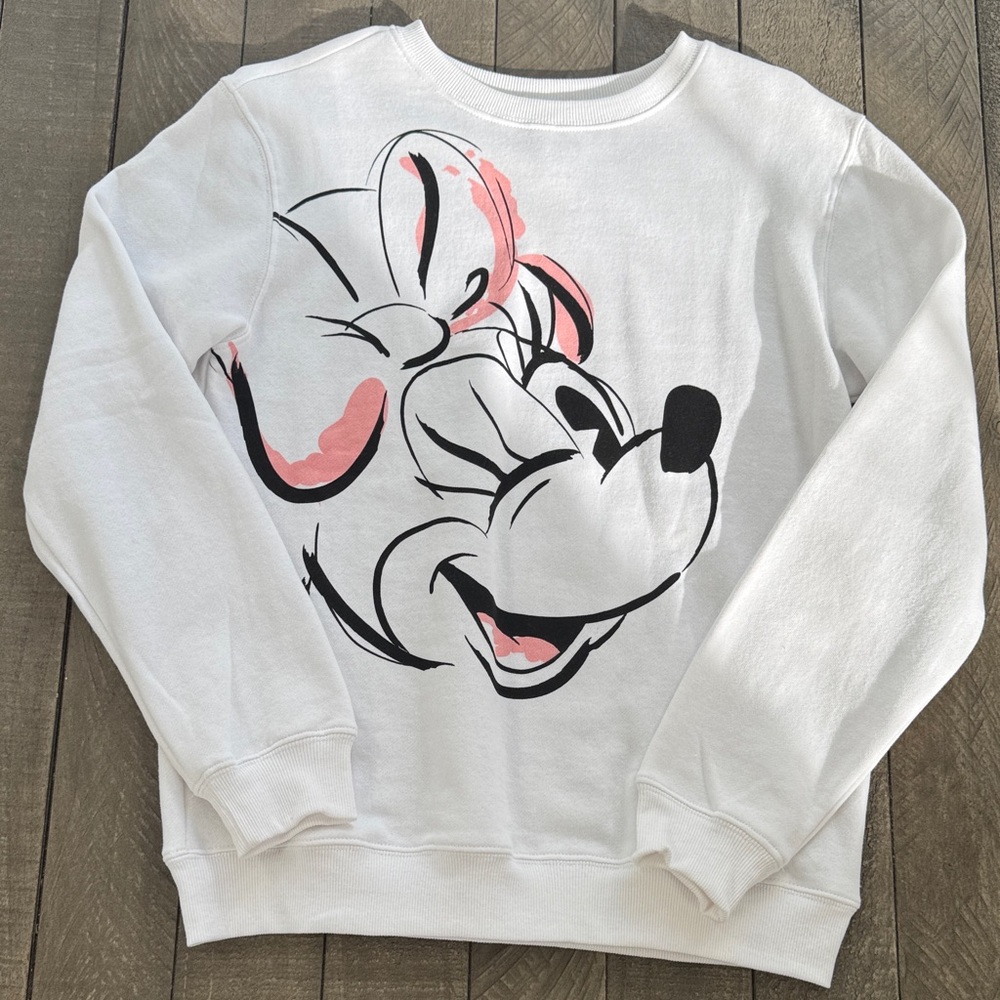 Disney White and Pink Sweatshirt